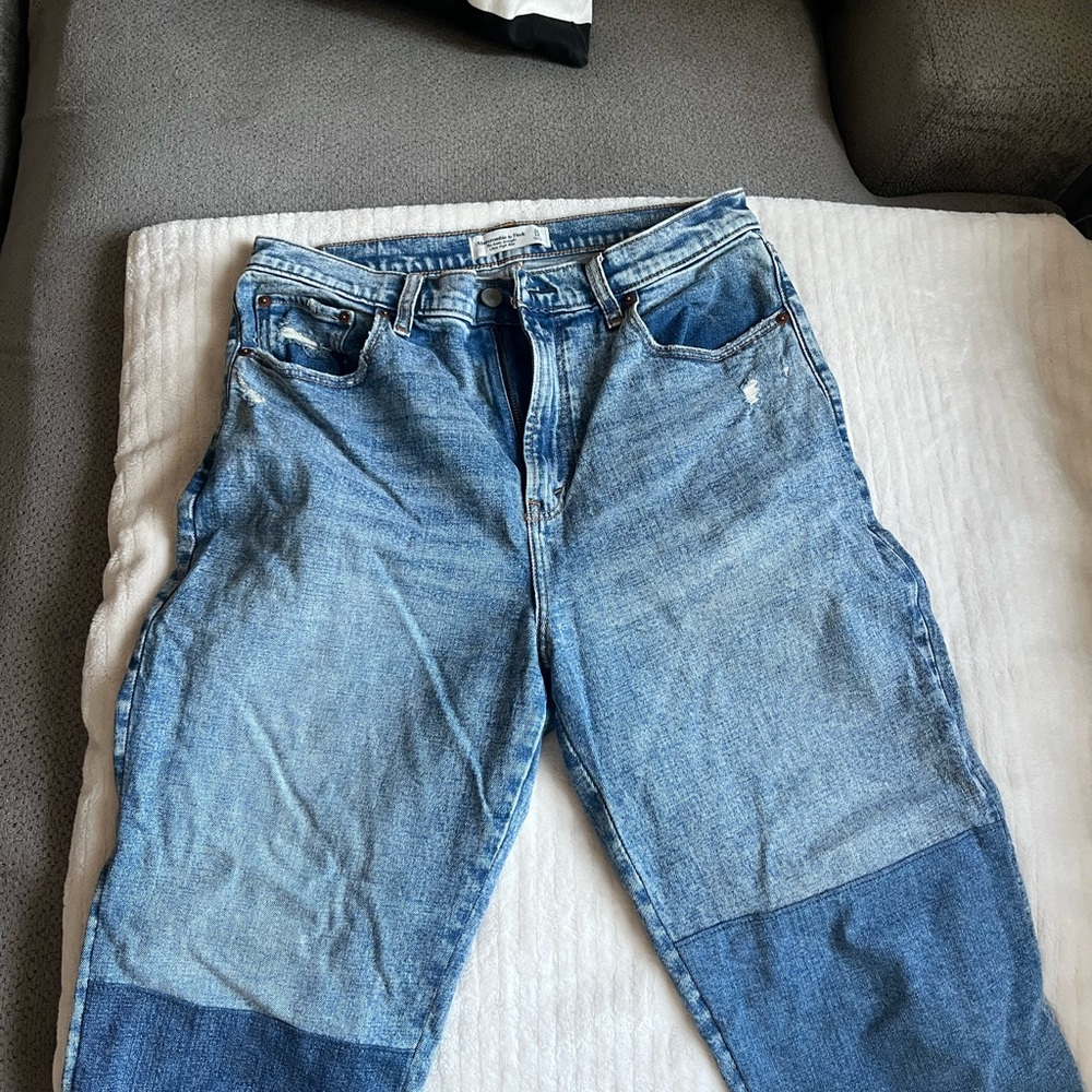 Abercrombie & Fitch Light and Dark Blue Ankle Straight